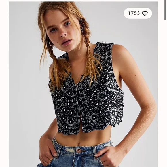Free People Marigold Cropped Vest - Picture 1 of 4